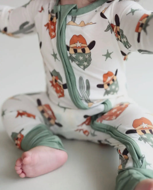 Smiley Cowboy | Bamboo Baby Zippy Romper